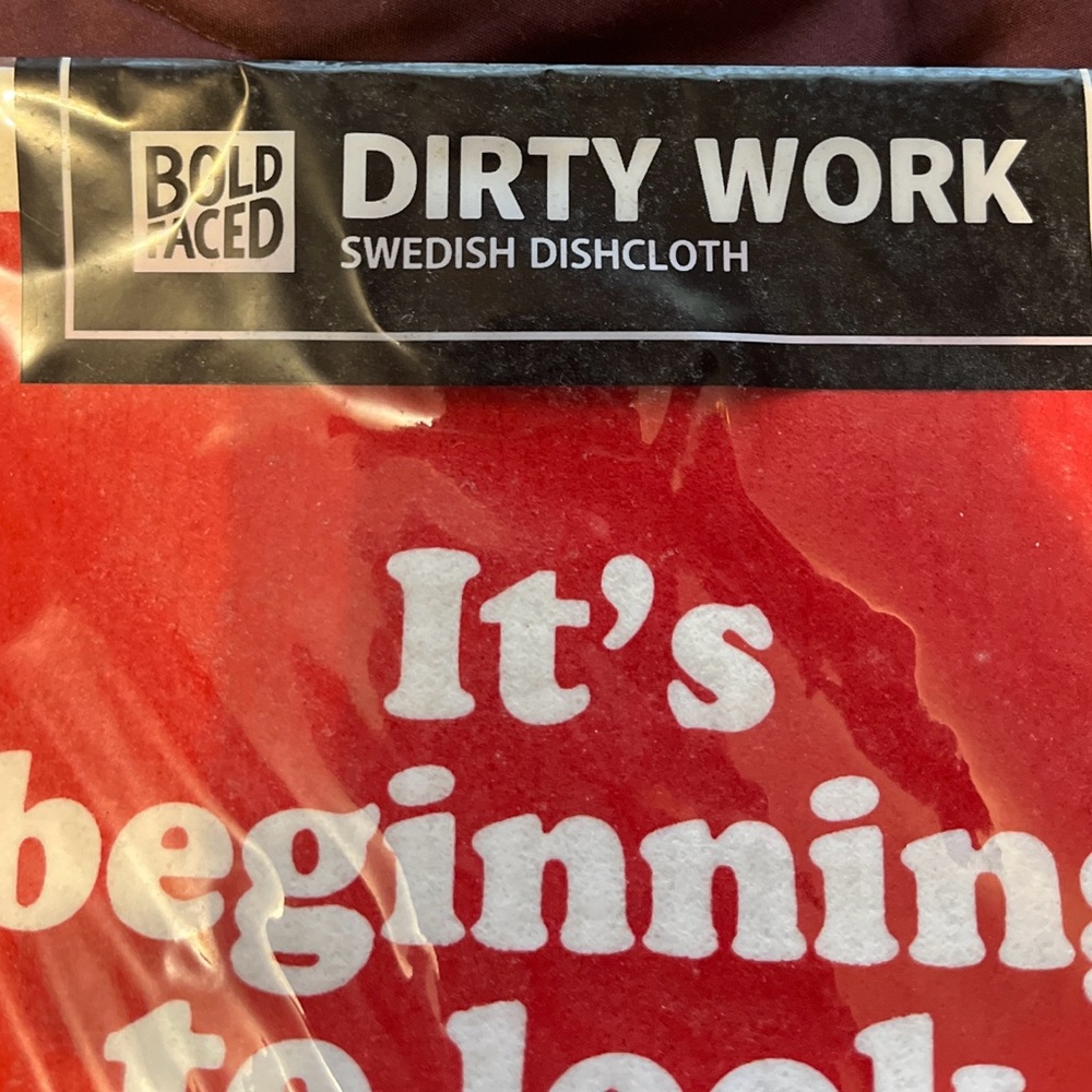 Bold Faced Dirty Work Compostable Washcloth New 100% Compostable Modern English
